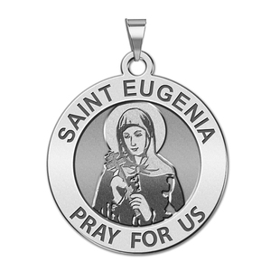 Saint Eugenia Round Religious Medal  EXCLUSIVE 