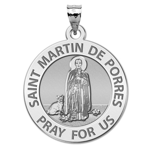 Saint Martin de Porres Round Religious Medal   EXCLUSIVE 