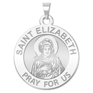 Saint Elizabeth  Mary s Cousin  Religious Round Medal   EXCLUSIVE 