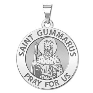 Saint Gummarus Round Religious Medal  EXCLUSIVE 