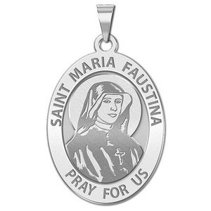 Saint Faustina OVAL Religious Medal  EXCLUSIVE 
