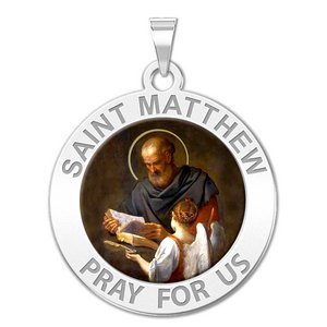 Saint Matthew Religious Medal  Color EXCLUSIVE 