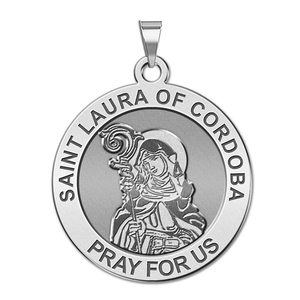 Saint Laura of Cordoba Round Religious Medal  EXCLUSIVE 