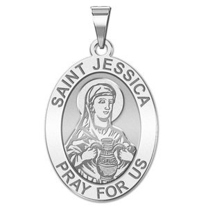 Saint Jessica Religious Oval Medal  EXCLUSIVE 