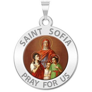 Saint Sofia w  Hope  Faith    Charity  Color Religious Medal  EXCLUSIVE 