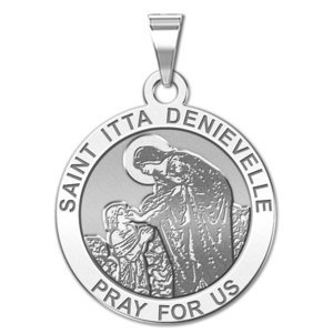 Saint Itta DeNievelle Round Religious Medal   EXCLUSIVE 