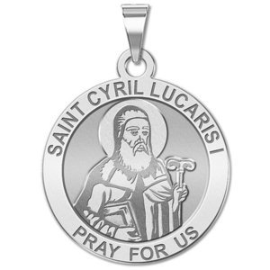 Saint Cyril Lucaris I Round Religious Medal    EXCLUSIVE 