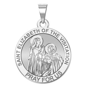 Saint Elizabeth of the Visitation Religious Round Medal   EXCLUSIVE 