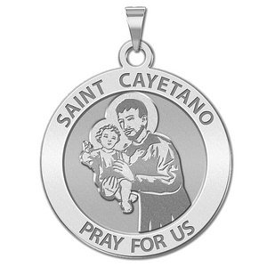 Saint Cayetano Round Religious Medal    EXCLUSIVE 
