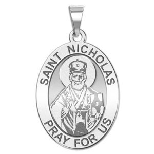 Saint Nicholas OVAL Religious Medal   EXCLUSIVE 