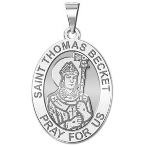 Saint Thomas Becket   Oval Religious Medal  EXCLUSIVE 