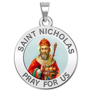 Saint Nicholas Religious Medal  Color EXCLUSIVE 