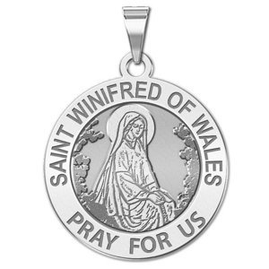 Saint Winifred of Wales Religious Medal  EXCLUSIVE 