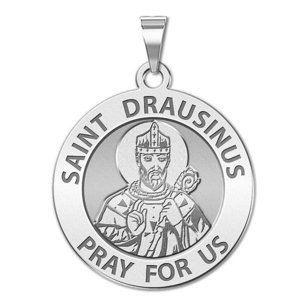Saint Drausinus Round Religious Medal  EXCLUSIVE 