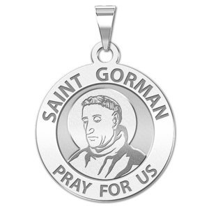 Saint Gorman Round Religious Medal  EXCLUSIVE 