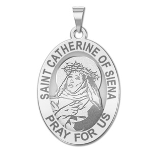Saint Catherine of Siena OVAL Religious Medal   EXCLUSIVE 