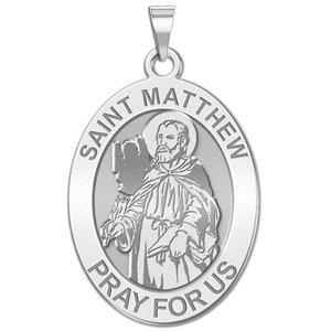 Saint Matthew OVAL Religious Medal   EXCLUSIVE 