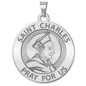 Saint Charles Borromeo Round Religious Medal    EXCLUSIVE 