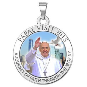 Pope Francis Papal Visit 2015    Journey to the Heart of NY  Color Laser Medal