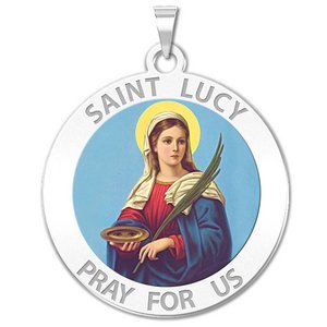 Saint Lucy Religious Medal  Color EXCLUSIVE 