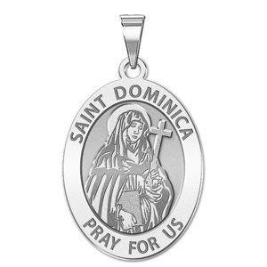 Saint Dominica Religious Medal   Oval  EXCLUSIVE 