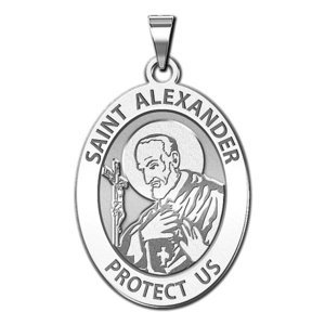 Saint Alexander of Constantinople Oval Religious Medal  EXCLUSIVE 
