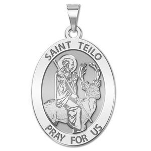 Saint Teilo   Oval Religious Medal  EXCLUSIVE 