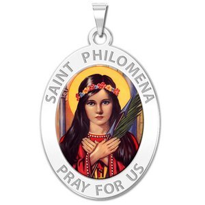 Saint Philomena Oval Religious Color Medal  EXCLUSIVE 