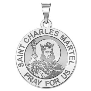 Saint Charles Martel Round Religious Medal    EXCLUSIVE 