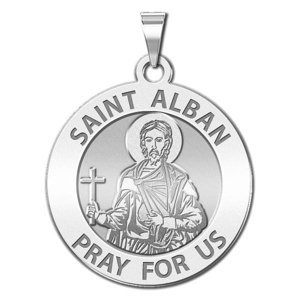 Saint Alban Round Religious Medal  EXCLUSIVE 