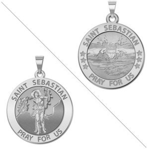 Male Swimmers   Saint Sebastian Doubledside Sports Religious Medal  EXCLUSIVE 