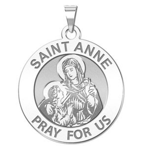 Saint Anne Round Religious Medal  EXCLUSIVE 