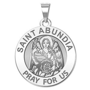 Saint Abundia Round Religious Medal    EXCLUSIVE 
