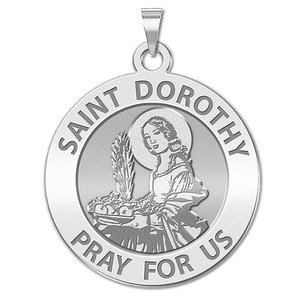 Saint Dorothy Round Religious Medal  EXCLUSIVE 