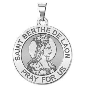 Saint Berthe De Laon Round Religious Medal   EXCLUSIVE 