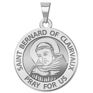 Saint Bernard of Clairvaux Round Religious Medal   EXCLUSIVE 