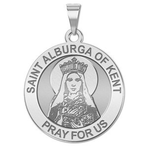 Saint Alburga of Kent Round Religious Medal  EXCLUSIVE 