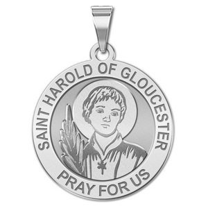 Saint Harold of Gloucester Round Religious Medal   EXCLUSIVE 