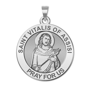 Saint Vitalis of Assisi Round Religious Medal