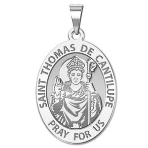 Saint Thomas De Cantalupe   Oval Religious Medal  EXCLUSIVE 