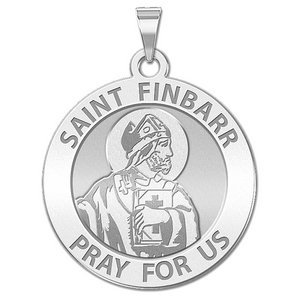 Saint Finbarr Round Religious Medal   EXCLUSIVE 