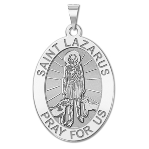 Saint Lazarus Oval Religious Medal   EXCLUSIVE 