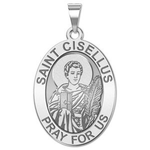 Saint Cisellus Oval Religious Medal   EXCLUSIVE 