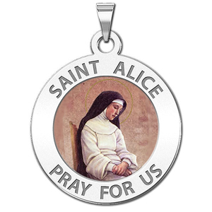 Saint Alice Round Religious Medal Color