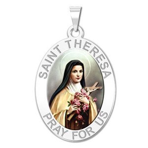 Saint Theresa   Oval Religious Medal  EXCLUSIVE 
