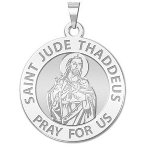 Saint Jude Round Religious Medal   EXCLUSIVE 
