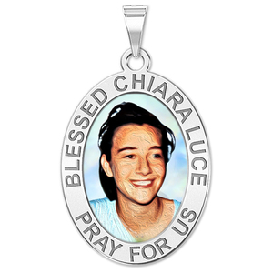 Blessed Chiara Luce OVAL Religious Medal Color