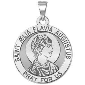 Saint Aelia Flavia Augustus Round Religous Medal   EXCLUSIVE 