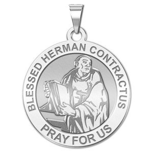 Blessed Herman Contractus Round Religious Medal    EXCLUSIVE 