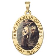 Saint Francis of Assisi  - w/ Christ OVAL Medal  